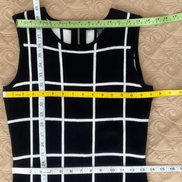 Lauren Ralph Lauren Navy & White Sleeveless knit Midi Dress / Size Small - Picture 15 of 15